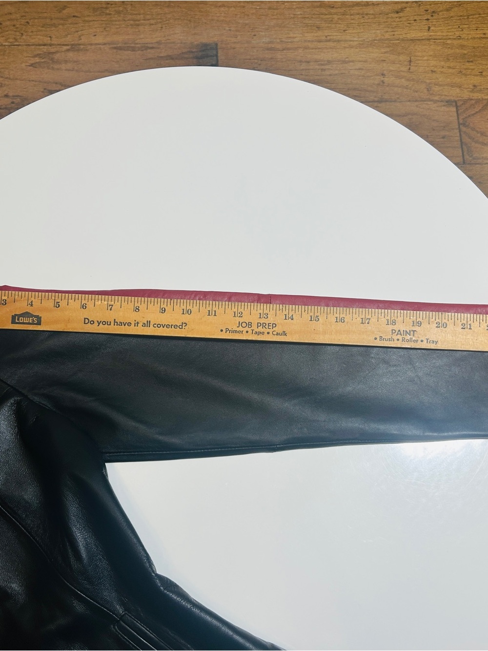 WilliSmith Black Leather Bomber Jacket with Red Trim - Picture 6 of 8